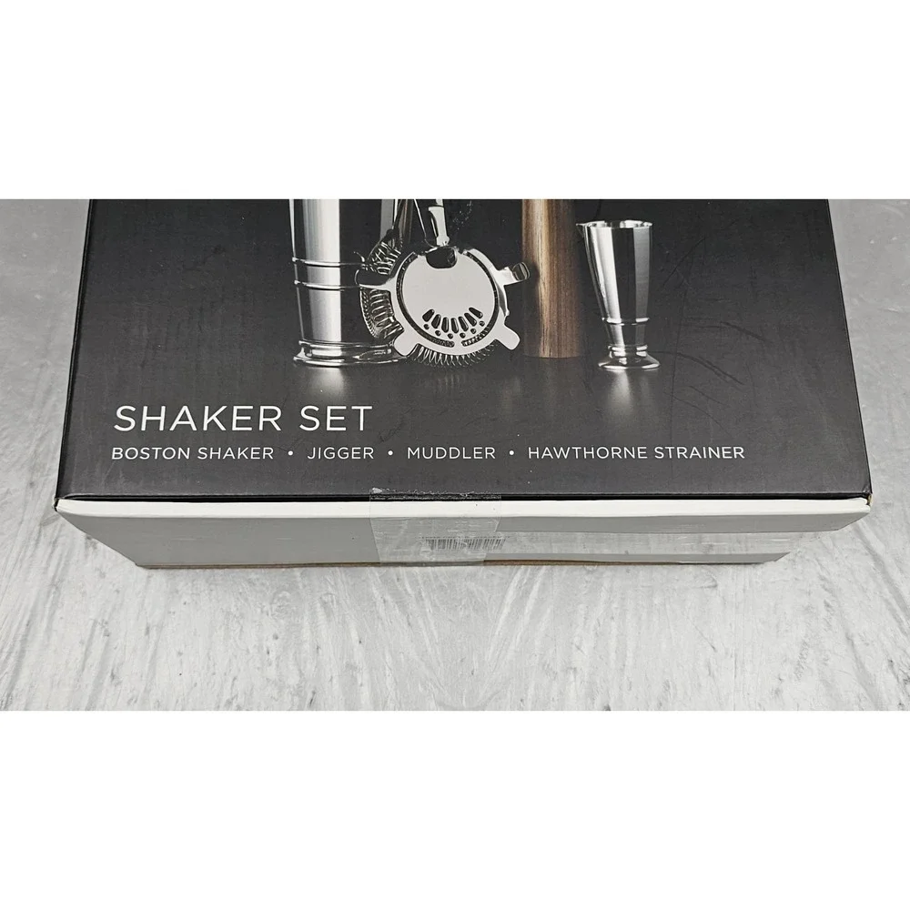 Fortessa Crafthouse Signature Shaker Set‎ Muddler Jigger Hawthorne Strainer NEW